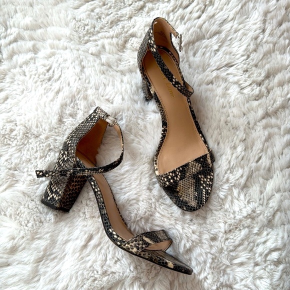 Snake Print Block Heels - Picture 1 of 5